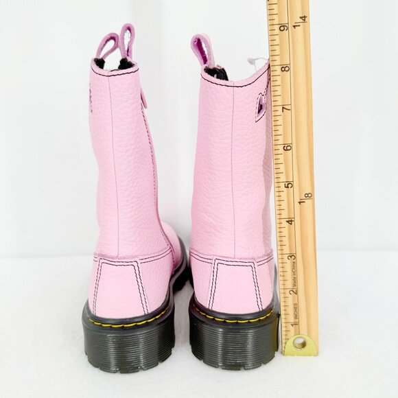 Dr. Martens Girl Pink Bex Heart Leather Boots Size 13 US Zip Side Closure NWOB - Picture 9 of 13